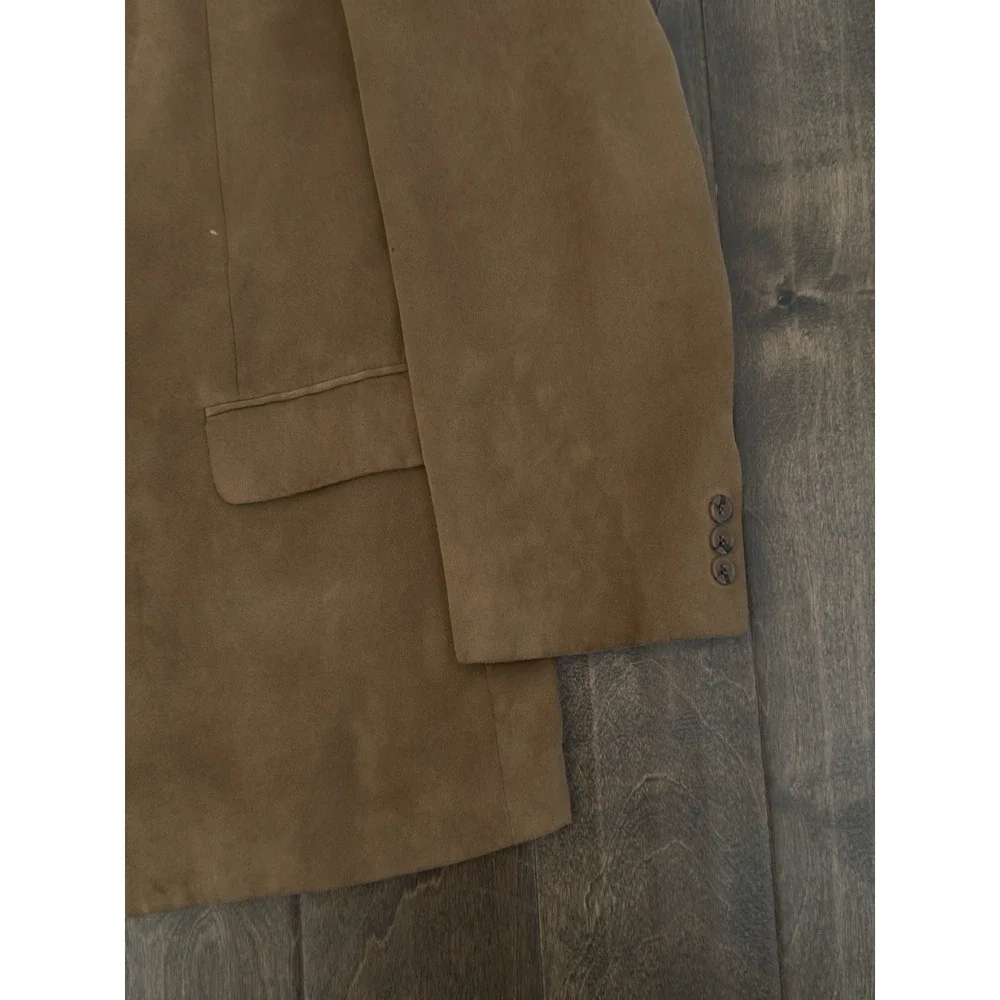 JG Hook Suede Men's 44L Blazer Camel Color Sports Jacket Coat Western‎ 2-Button